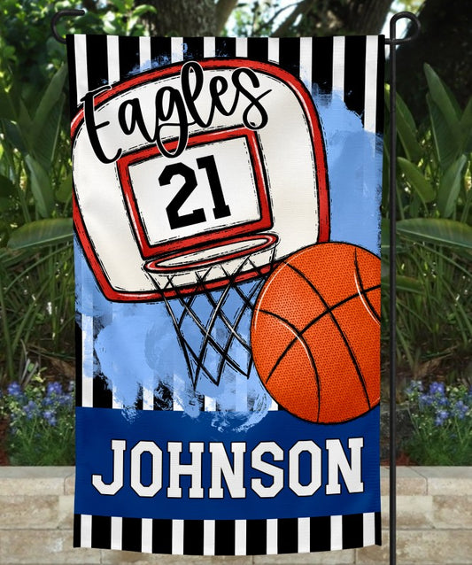 Royal Blue Basketball Garden Flag