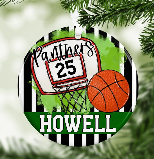 Green Basketball Bag Tag/Ornaments/Car Charm