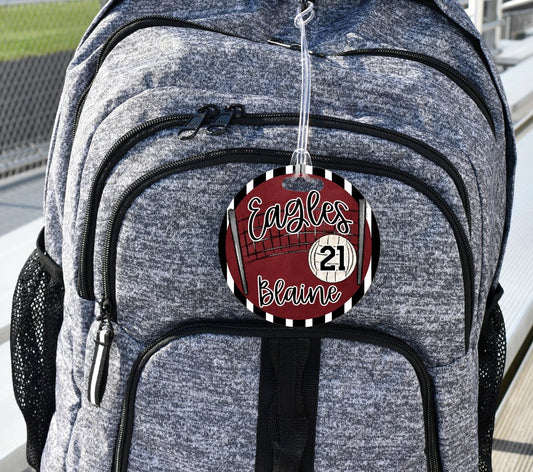 Maroon Volleyball Bag Tag/Ornaments/Car Charm