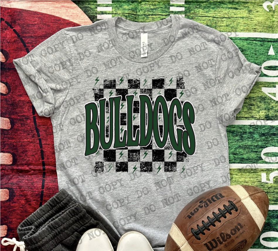 Bulldogs Checkered Retro Graphic Tee