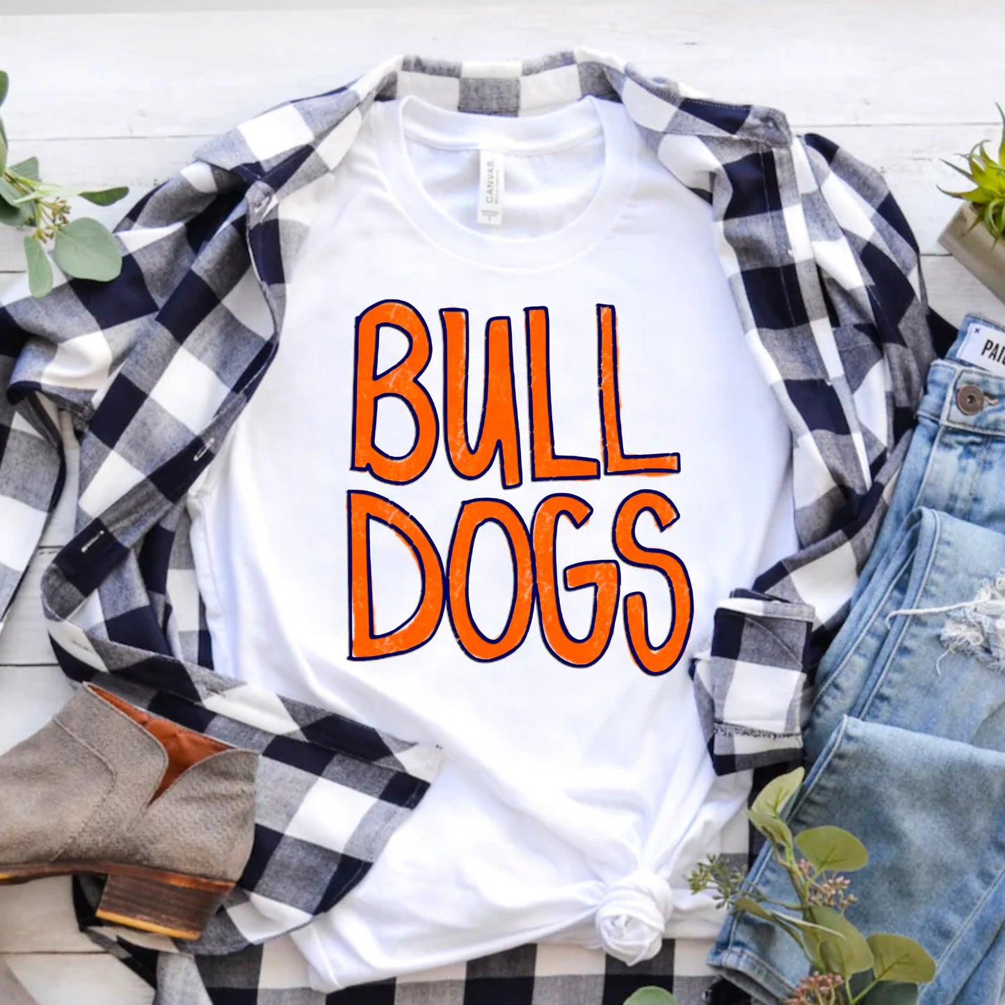 Bulldogs Orange and Navy Graphic Tee