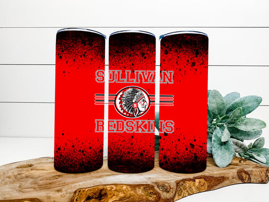 Sullivan Redskins Completed 20oz Skinny Tumbler