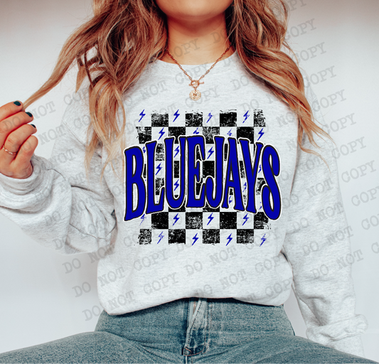 Bluejays Checkered Retro Graphic Tee