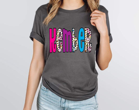 Kember Rainbow Leopard Graphic Tee