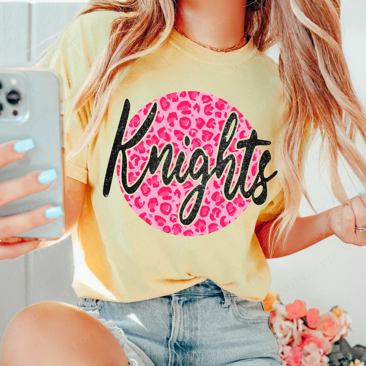 Knights  Pink Leopard DTF Transfer