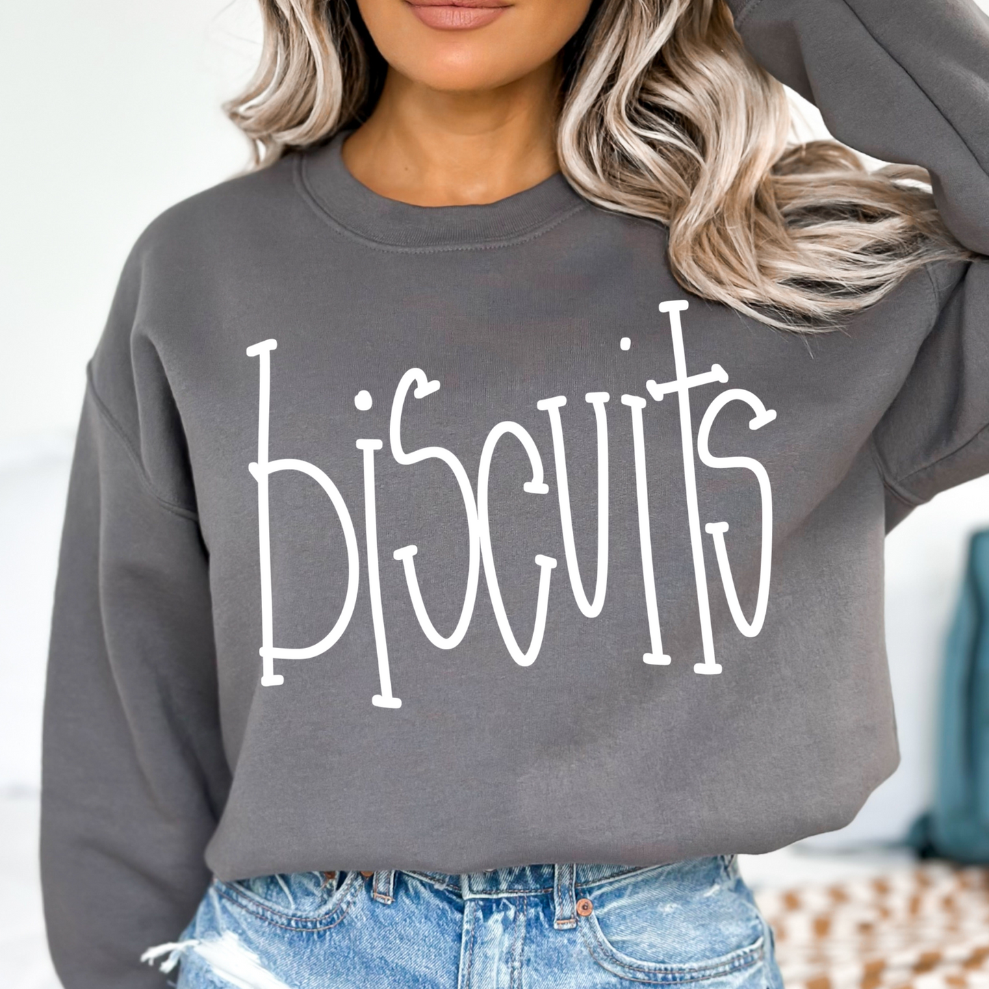 Biscuits White Hand Letter DTF Transfer