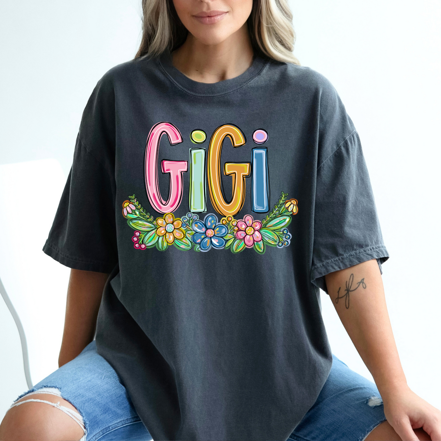 Gigi Spring Floral Hand Painted DTF Transfer