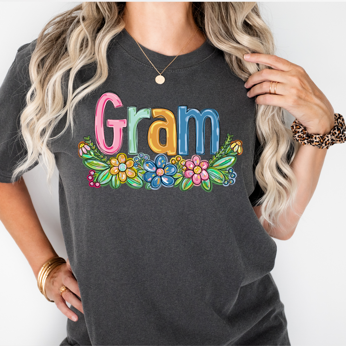 Gram Spring Floral Hand Painted DTF Transfer