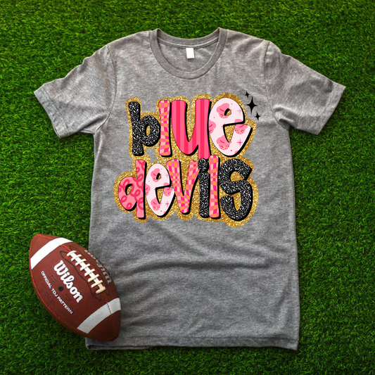 Blue Devils Pink Retro DTF Transfer