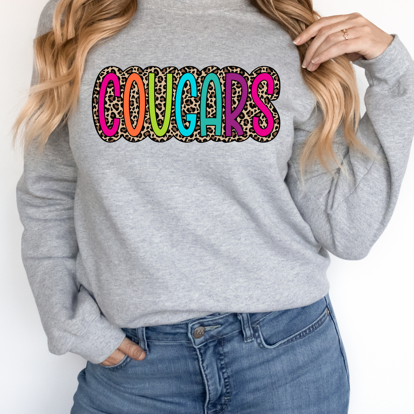 Cougars Colorful Leopard DTF Transfer