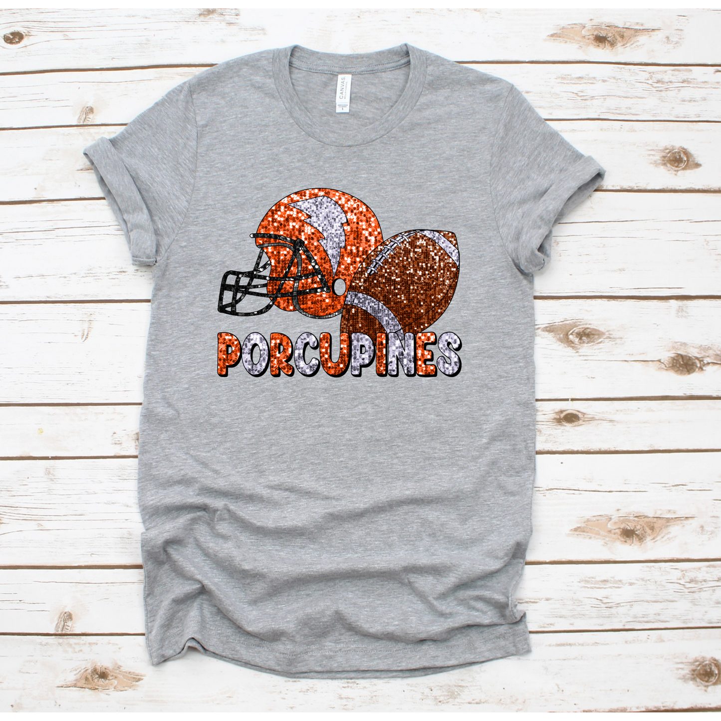 Porcupines Football Sequin DTF Transfer