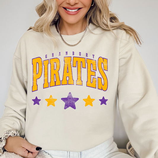 Granbury Pirates Distressed Stars DTF Transfer