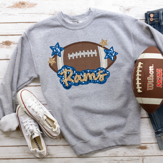 Rams Sequin Football DTF Transfer