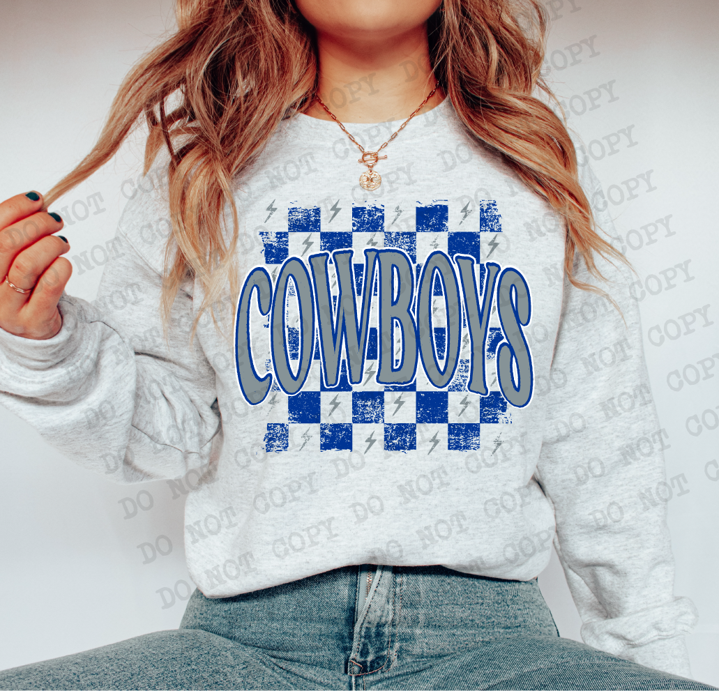 Cowboys Checkered Retro Graphic Tee