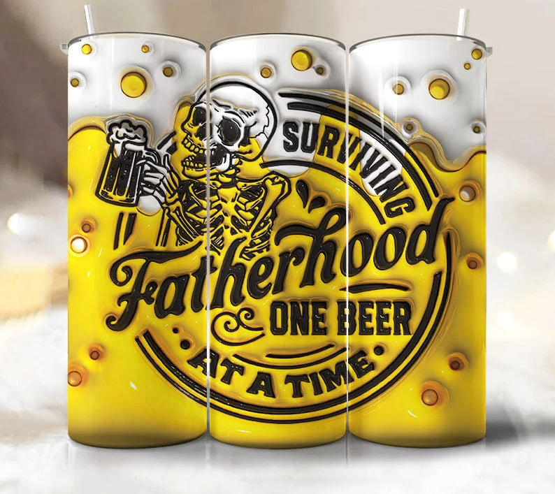 Surviving Fatherhood one beer Completed 20oz Skinny Tumbler