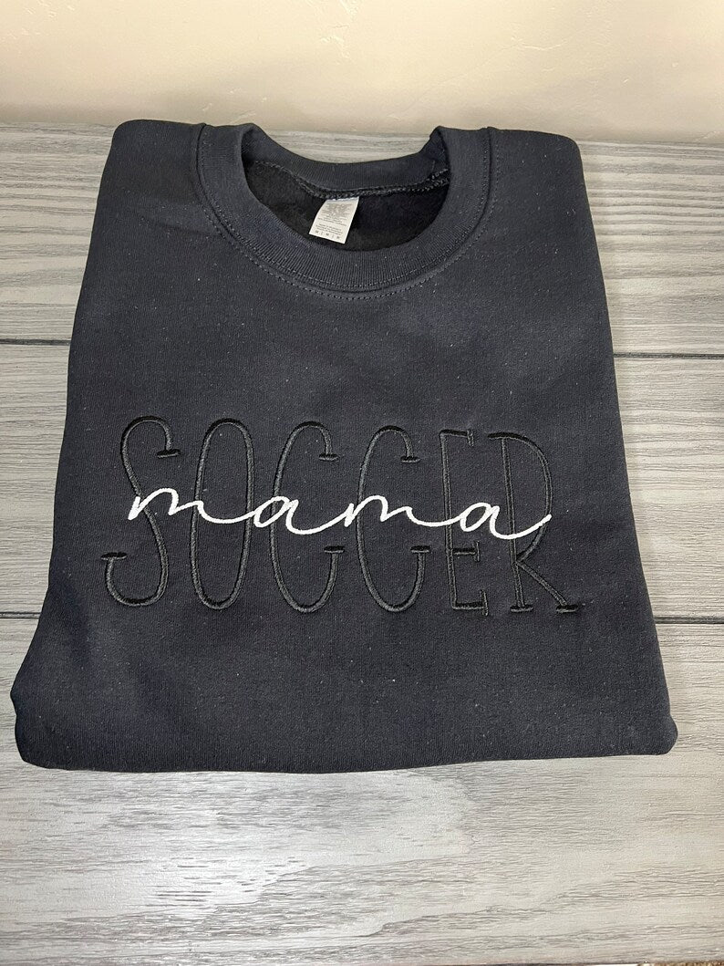 Soccer Mom Embroidered Sweatshirt