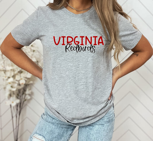 Virginia Redbirds Scribble Doodle Graphic Tee