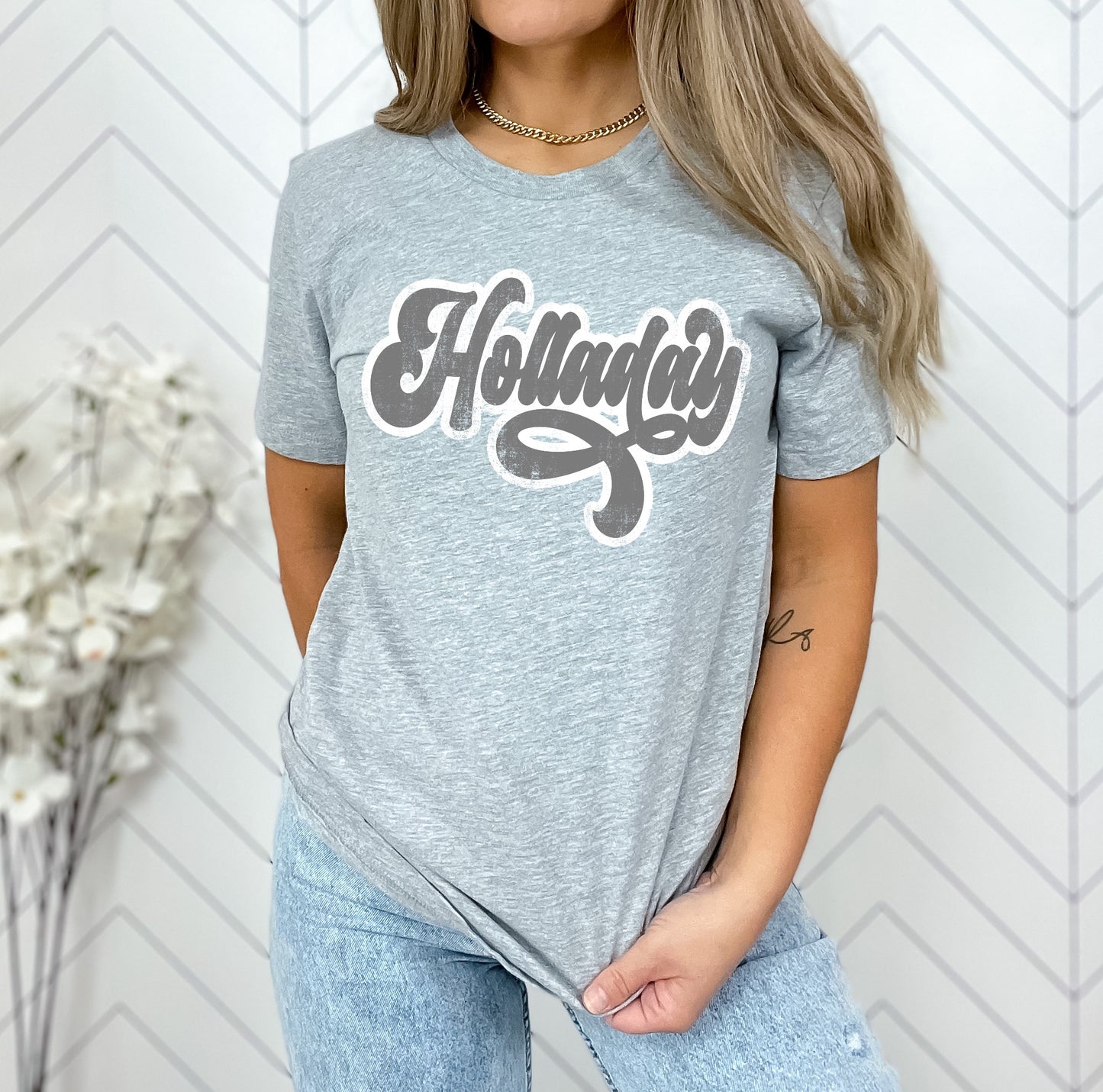 Holladay Vintage  Retro Shadow Distressed DTF Transfer