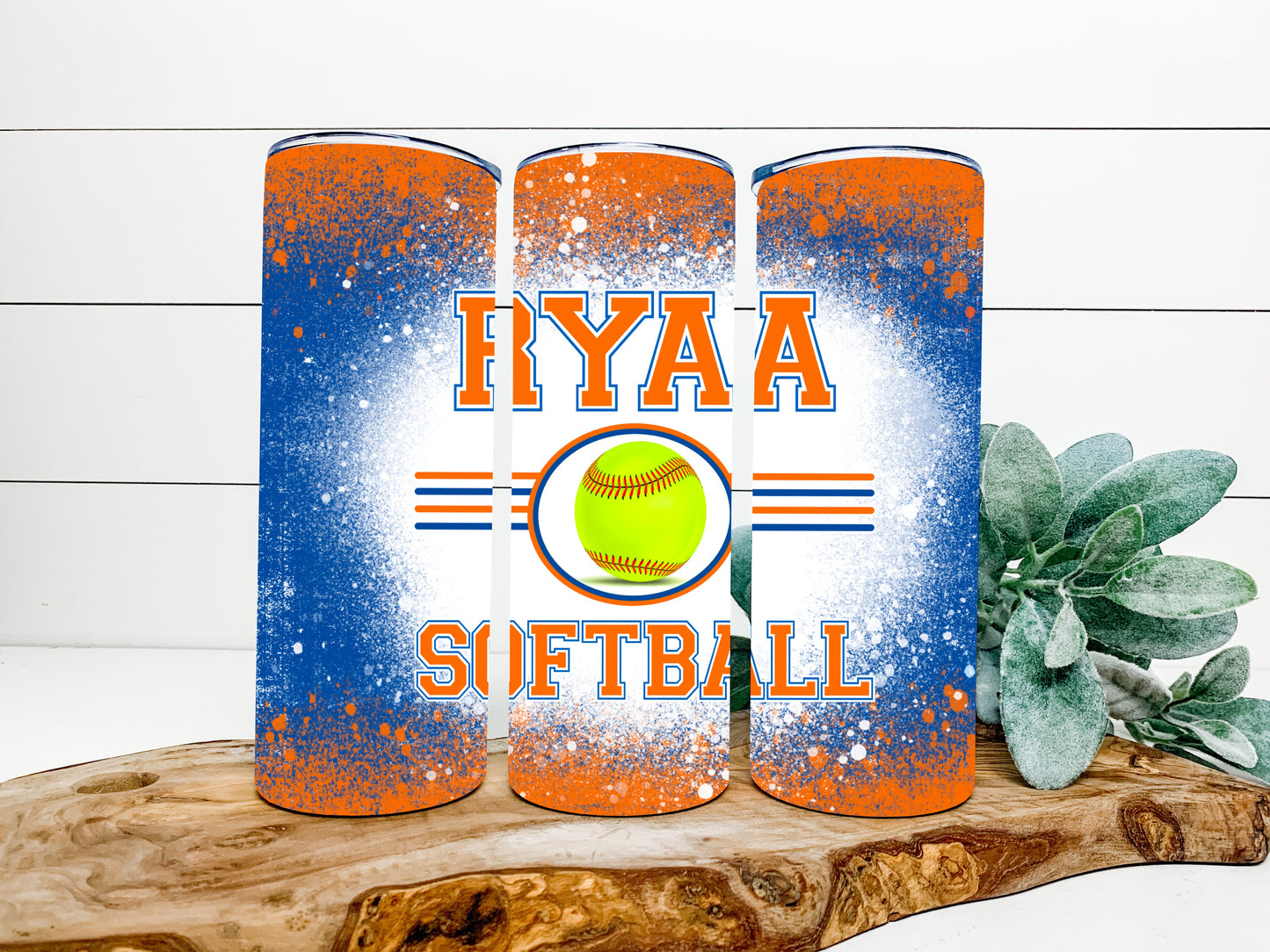 RYAA Softball Completed 20oz Skinny Tumbler