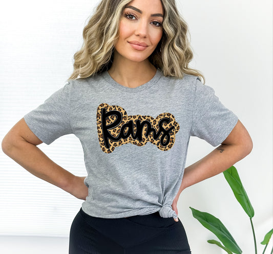 Rams Black/Leopard Faux Applique