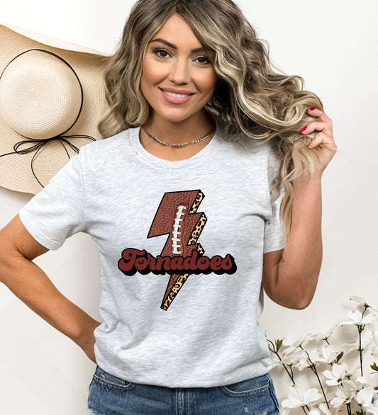 Tornadoes Football Lightning Bolt Graphic Tee