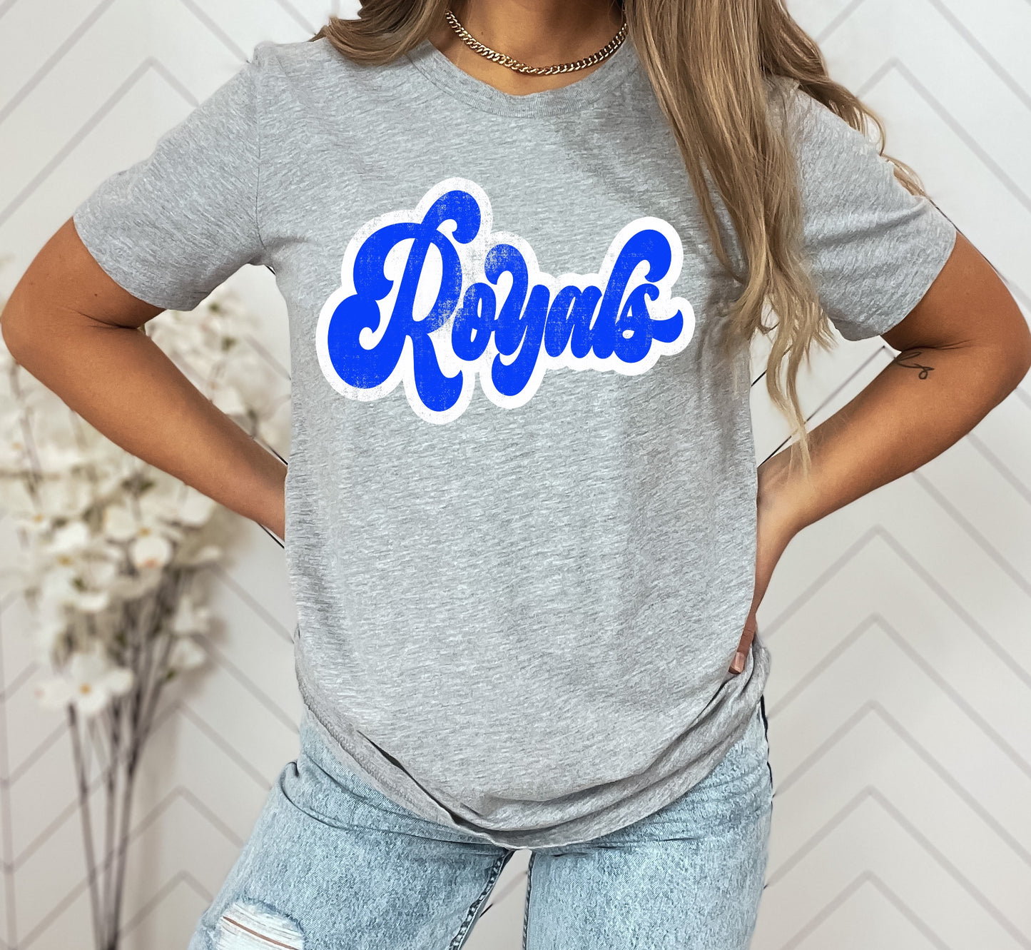 Royals Vintage Retro Shadow Distressed DTF Transfer