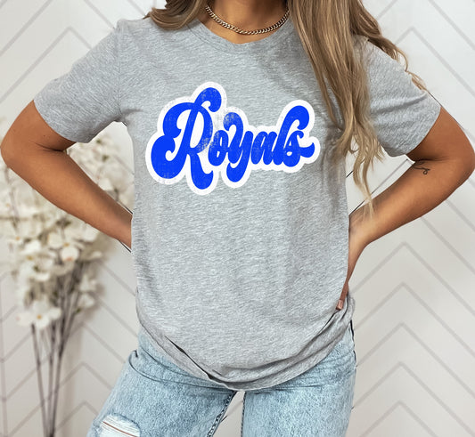 Royals Vintage Retro Shadow Distressed DTF Transfer