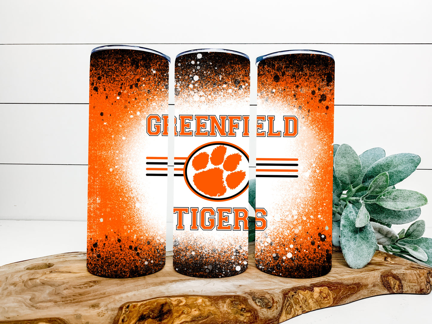 Greenfield Tigers Completed 20oz Skinny Tumbler