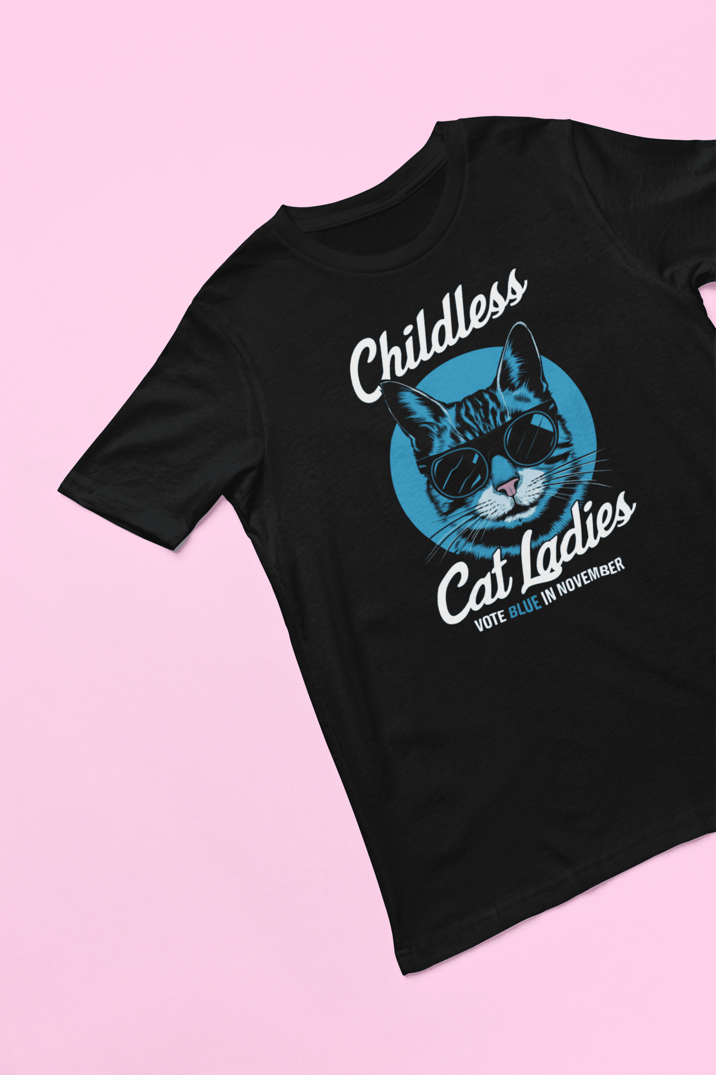 Childless Cat Ladies Vote Blue Graphic Tee