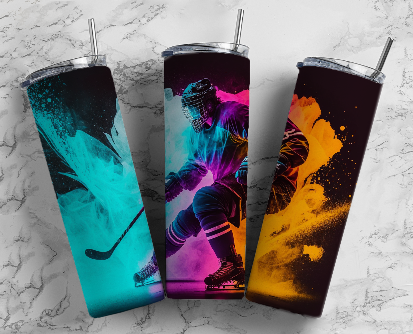 Neon Hockey Completed 20oz Skinny Tumbler