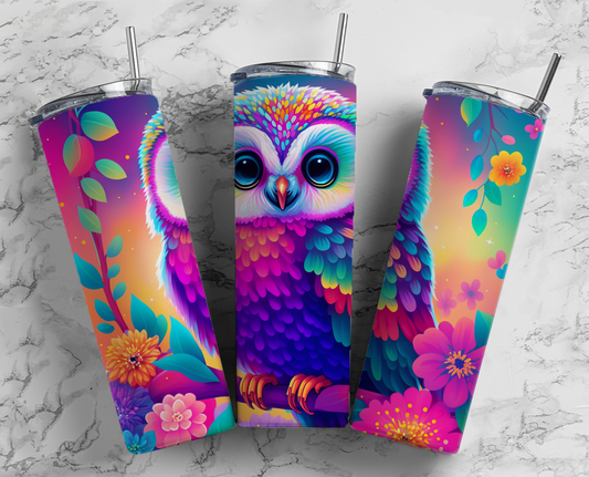 Neon Owl Completed 20oz Skinny Tumbler