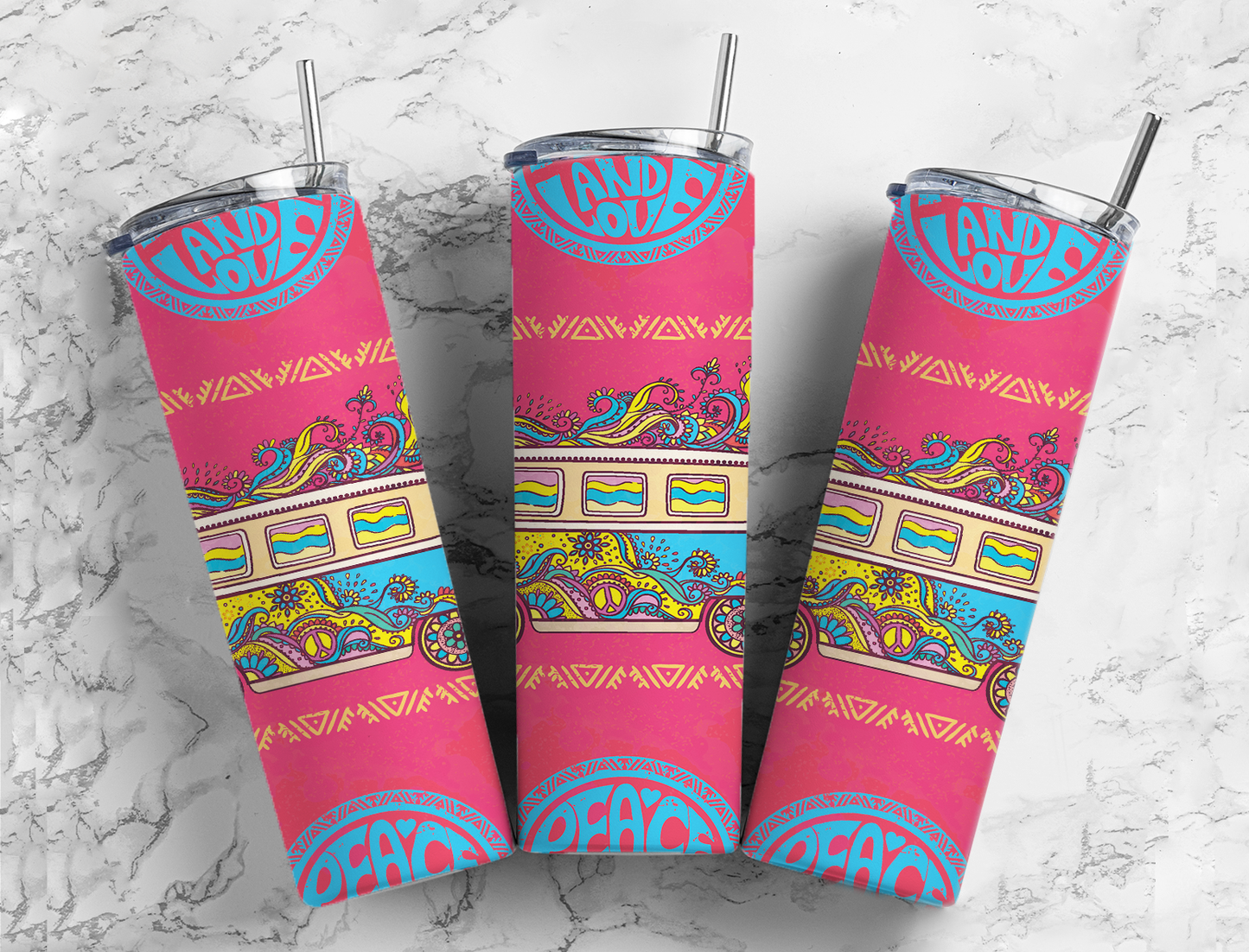 Peace and Love Completed 20oz Skinny Tumbler