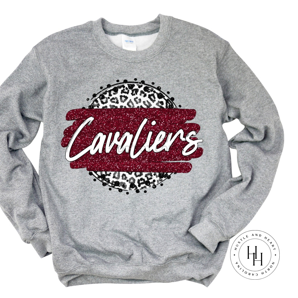 Cavaliers Marron Grey Leopard Circle Shirt