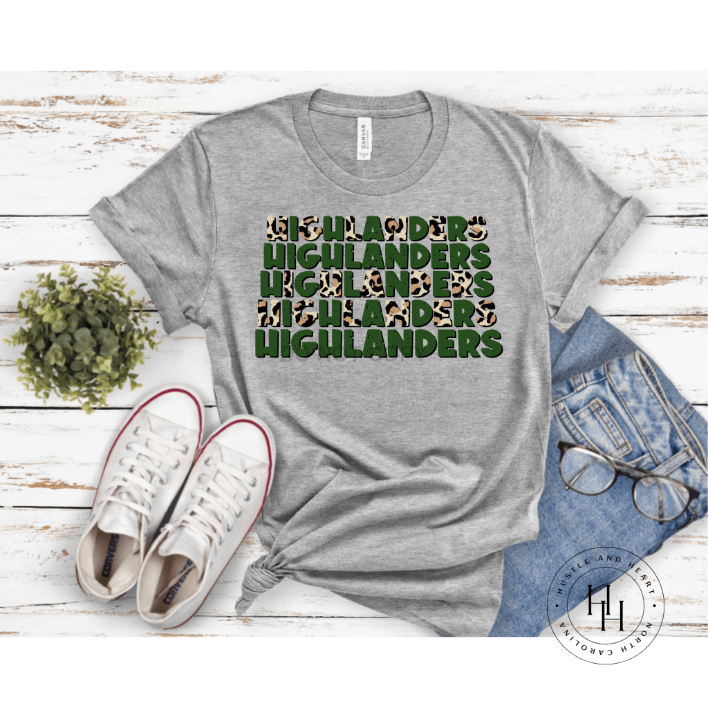 Highlanders Green Repeating Graphic Tee Dtg