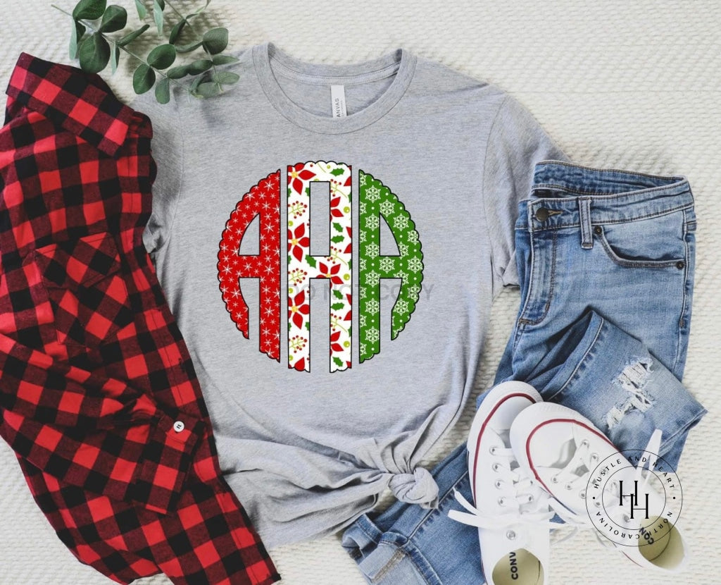 Holiday Trio Monogram Graphic Tee Shirt