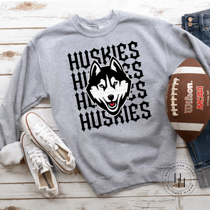 Huskies Repeating Mascot Graphic Tee Shirt