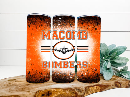 Macomb Bombers Completed 20oz Skinny Tumbler