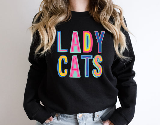 Lady Cats Colorful Graphic Tee