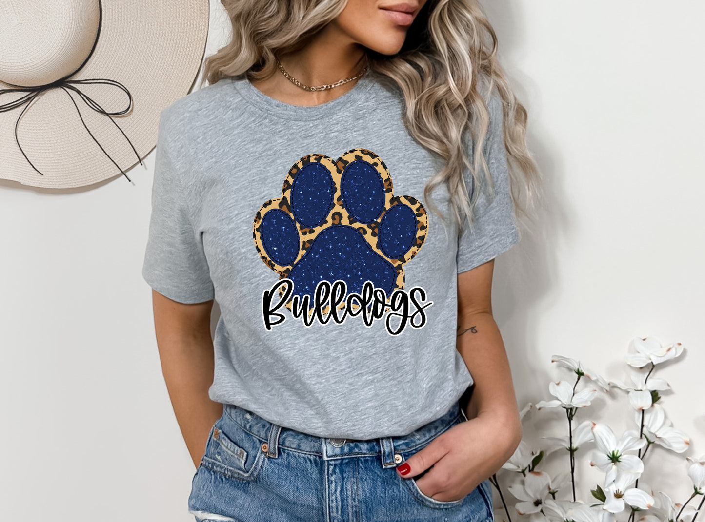 Bulldogs Navy Pawprint Graphic Tee