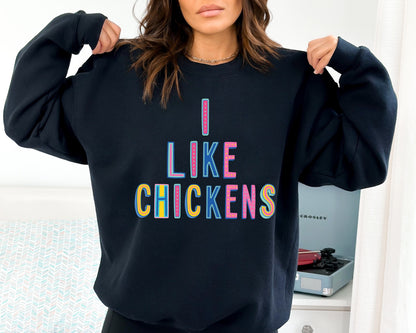 I Like Chickens Colorful Graphic Tee