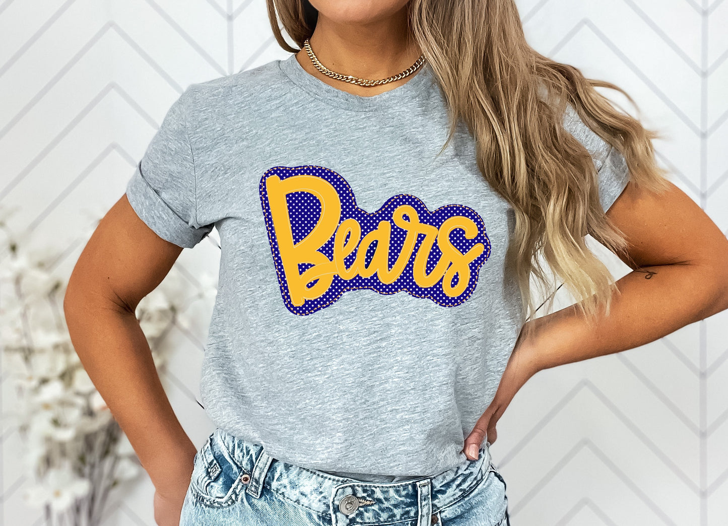 Bears Faux Applique Graphic Tee