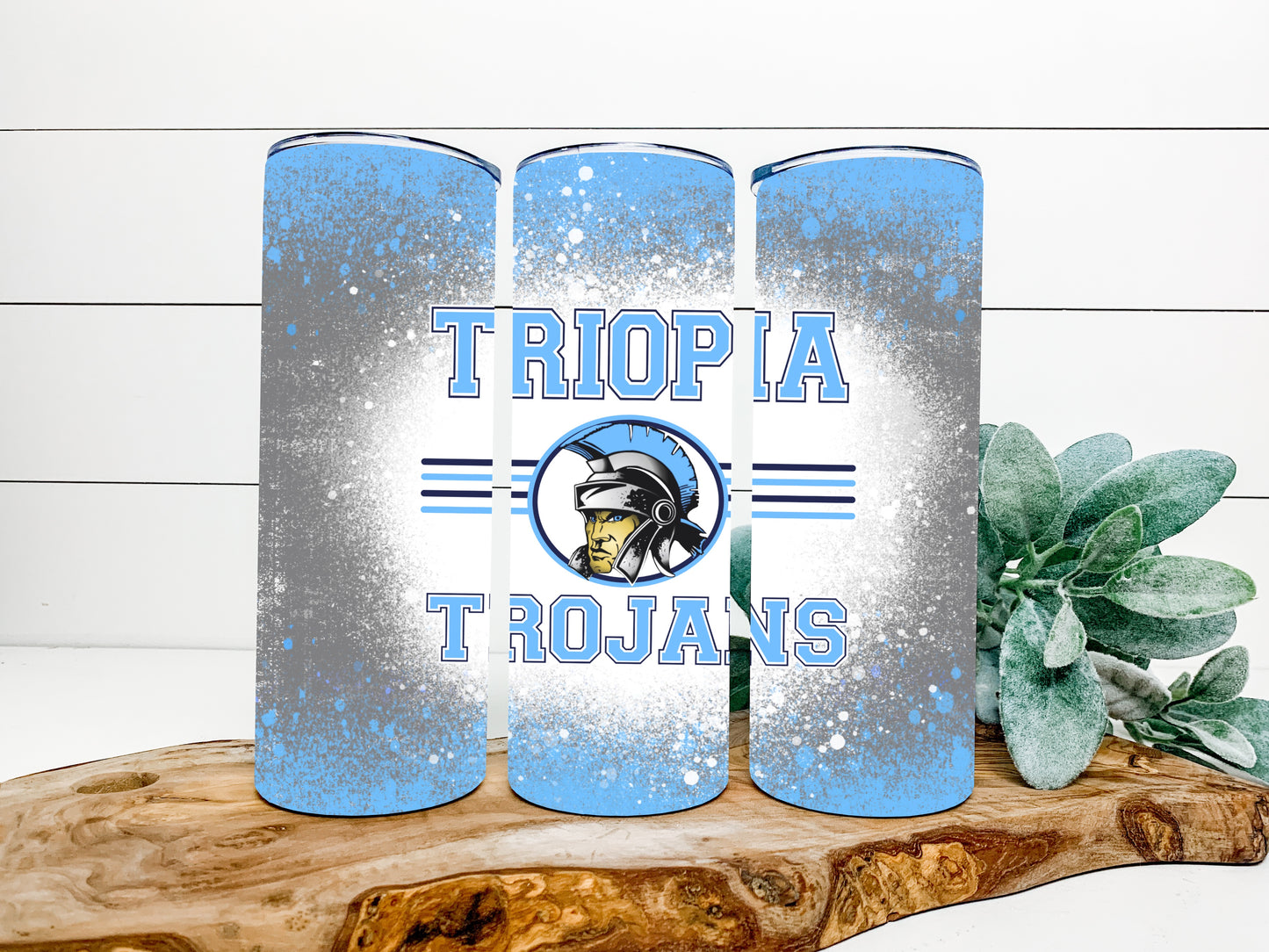 Triopia Trojans Completed 20oz Skinny Tumbler