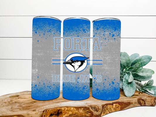 Porta Bluejays Completed 20oz Skinny Tumbler