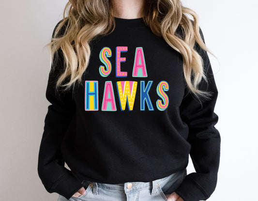 Seahawks Colorful Graphic Tee