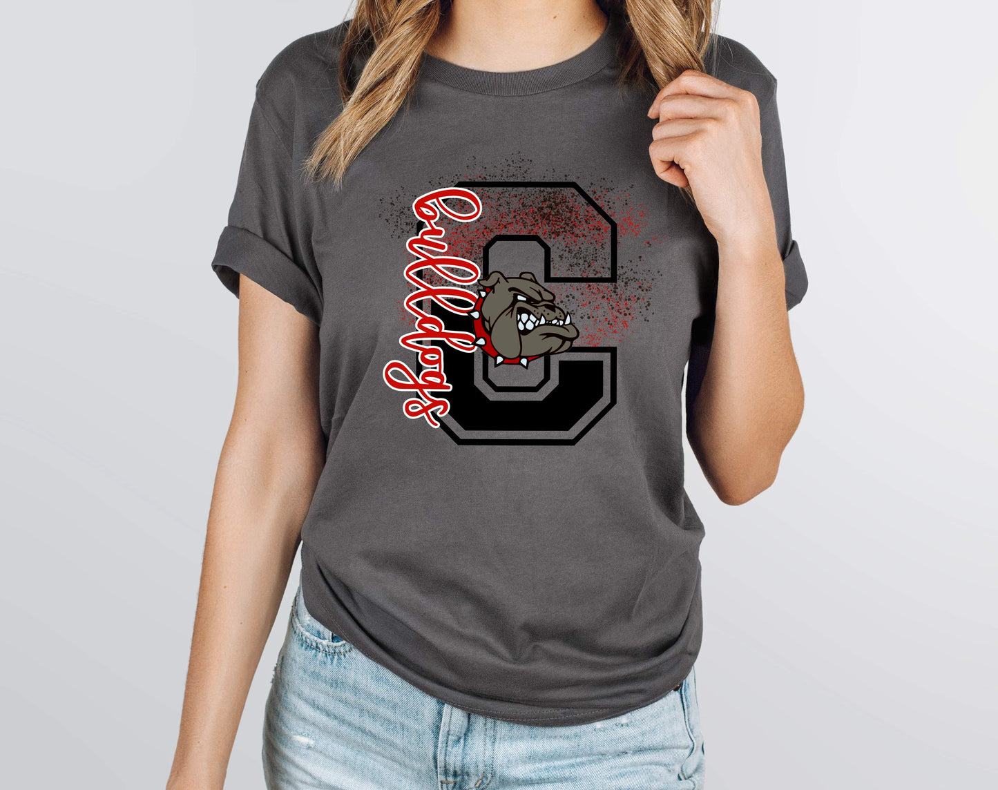 Bulldogs C Red Splatter DTF Transfer