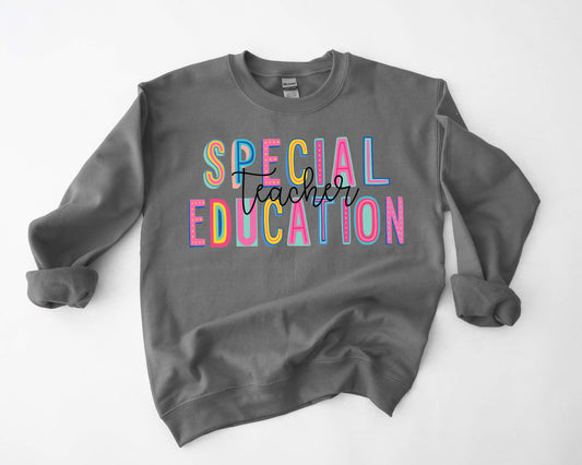 Special Education Teacher Colorful Graphic Tee