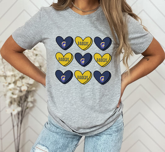 Raiders Conversation Heart Graphic Tee