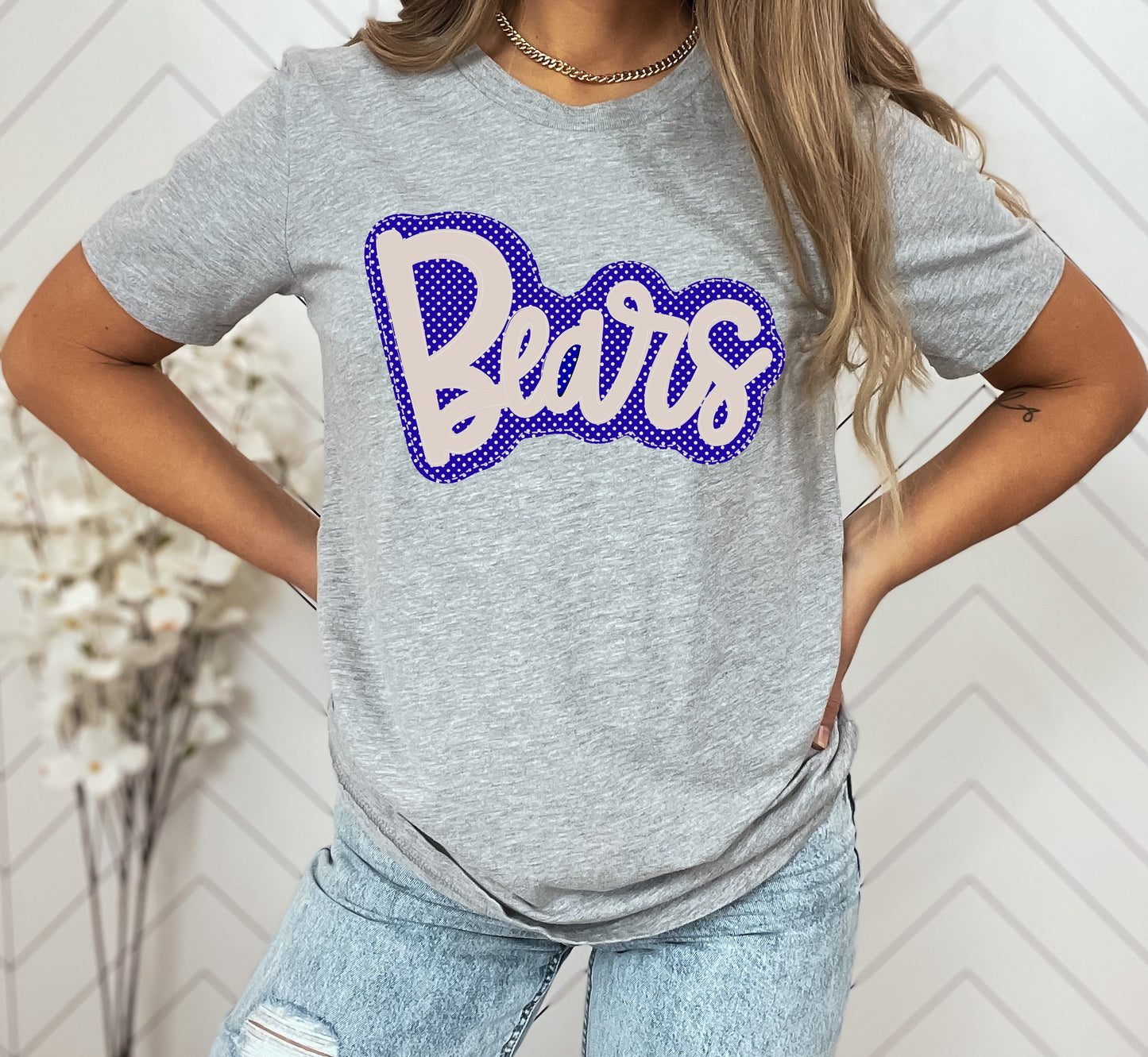 Bears Faux Applique Graphic Tee