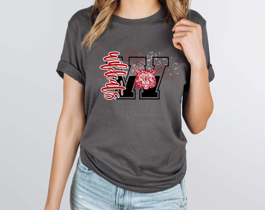 Wildcats Red Splatter DTF Transfer