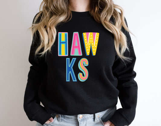 Hawks  Colorful Graphic Tee